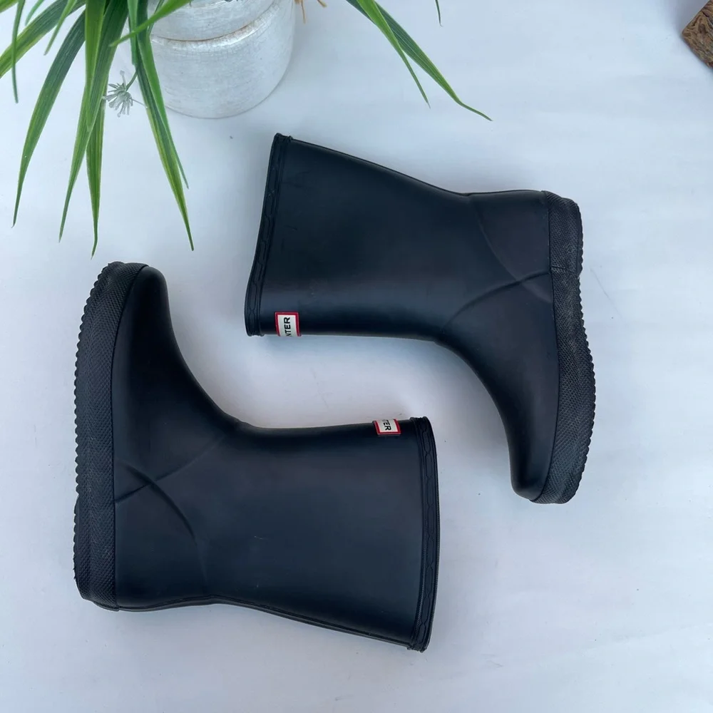 HUNTER Rain Boots black Toddler Size UK 12 US 13 unisex/NEW